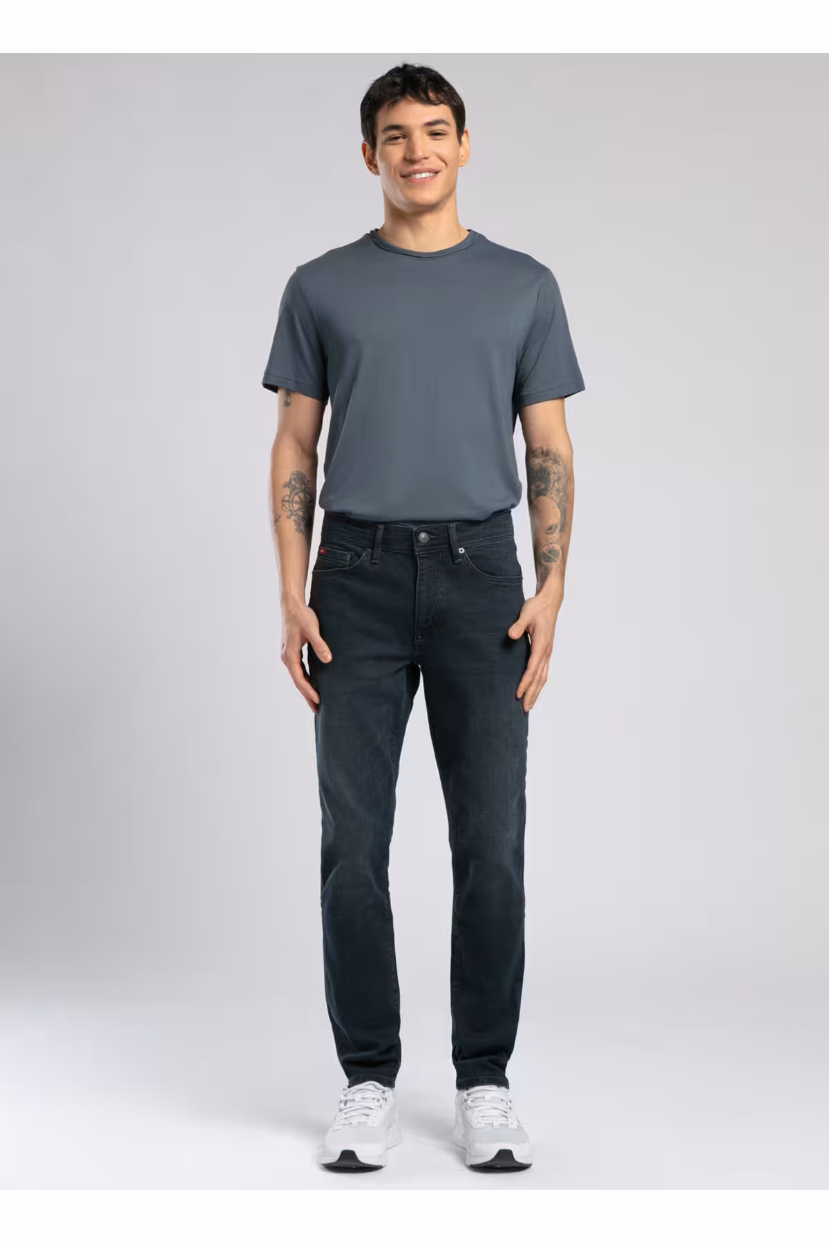 شلوار مردانه کمر نرم و لاغر مردان جین 252 LCM SMB سیاه Lee Cooper
