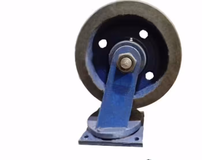 چرخ آهنی لاستیکی فوق سنگین A گردان قطر 300 میلی متر