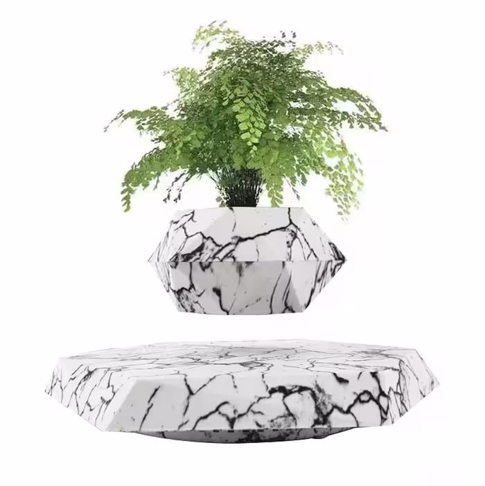 گلدان معلق مغناطیسی طرح سنگ مرمر FLOATING BONSAI POT