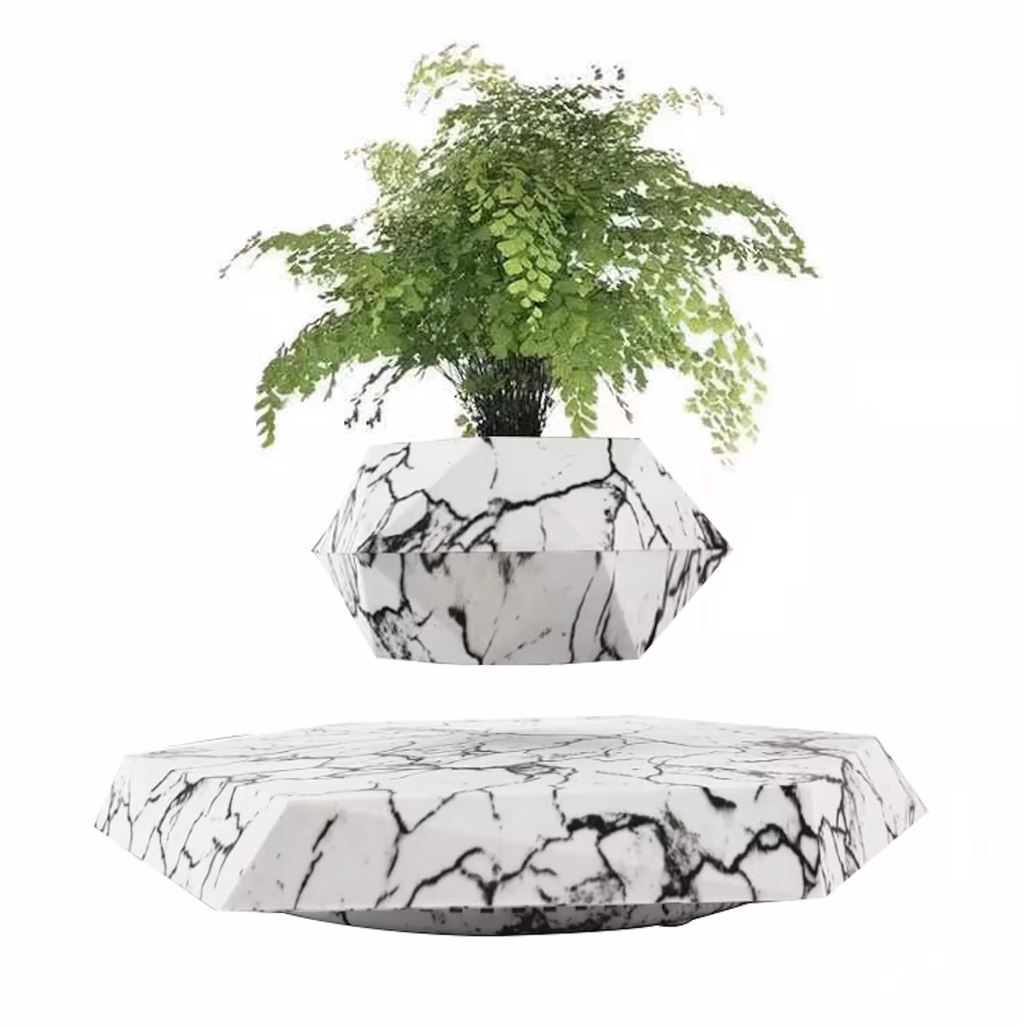 گلدان معلق مغناطیسی طرح سنگ مرمر FLOATING BONSAI POT