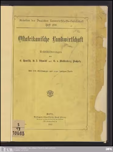خرید و دانلود نسخه کامل کتاب Ostafrikanische Landwirtschaft : Reiseschilderungen
