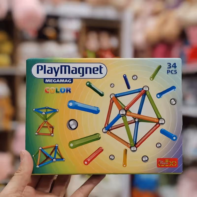 اسباب بازی ساختنی  مگ آهنربایی 34 قطعه بازی با  مگنت