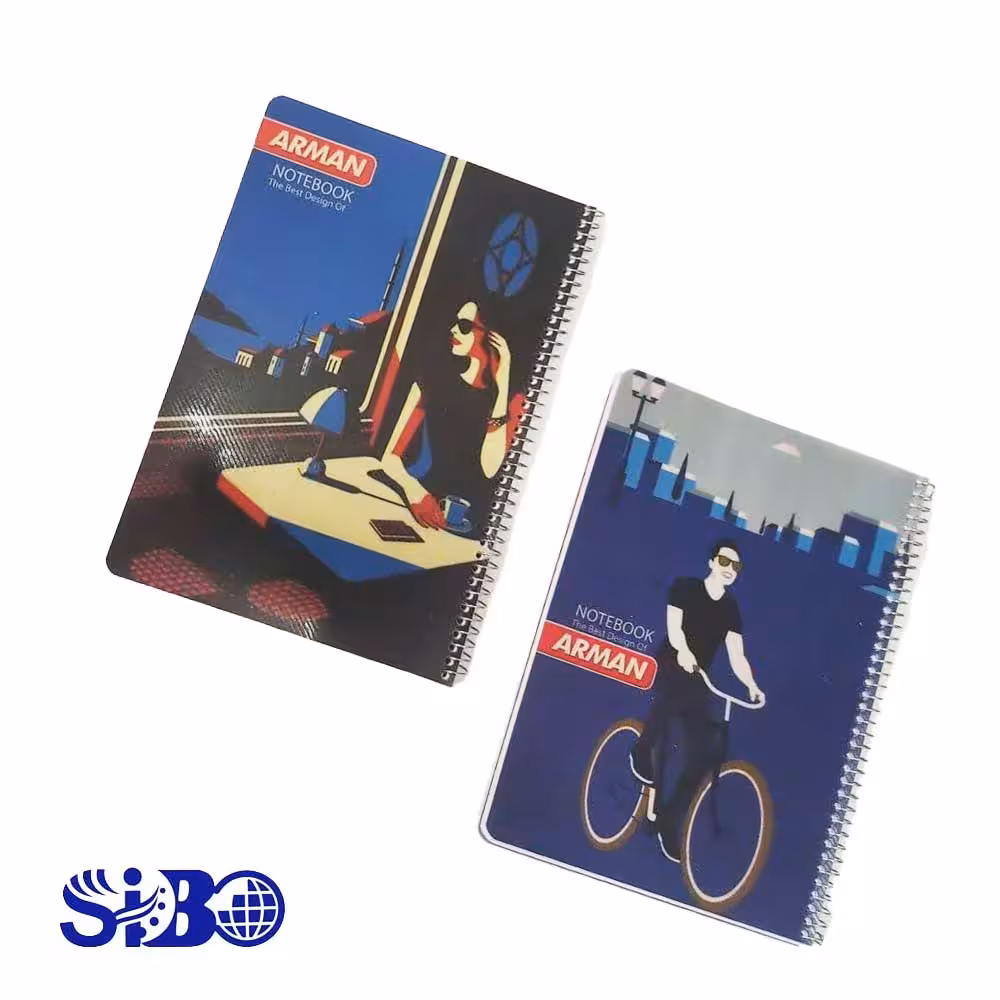 دفتر 50 برگ طلقی فنری جلد کلاسیک