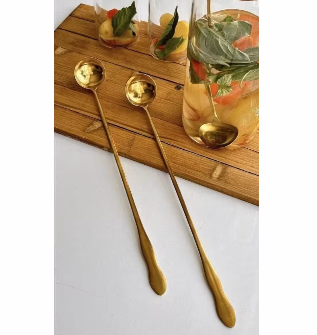 قاشق پارچ استیل طلایی