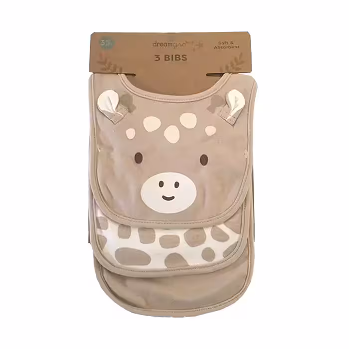 پیش بند حوله ای 3بیبس 3Bibs  طرح گاو قهوه ای