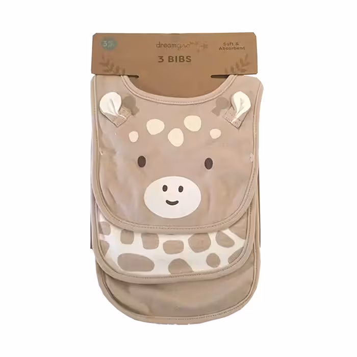 پیش بند حوله ای 3بیبس 3Bibs  طرح گاو قهوه ای