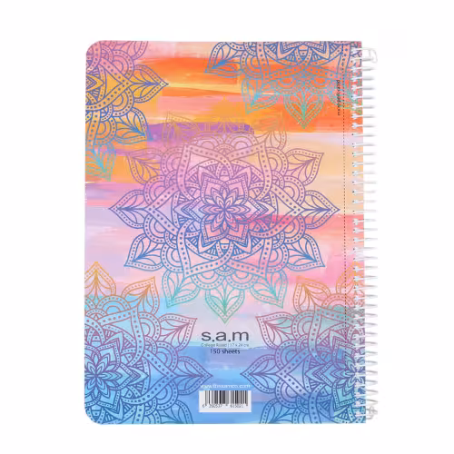 دفتر 100 برگ سیمی با پرفراژ و جداکننده s.a.m طرح 1