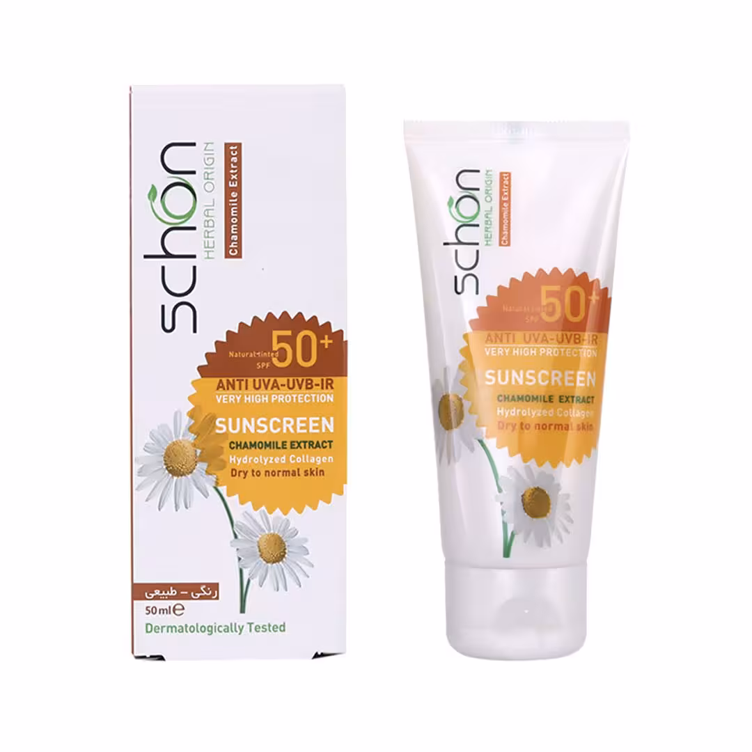 کرم ضد آفتاب شون رنگی طبیعی مناسب پوست خشک و نرمال spf50