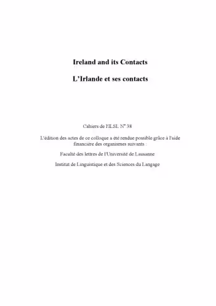 خرید و دانلود نسخه کامل کتاب Cahiers de l’ ILSL n° 38 : L’ Irlande et ses contacts