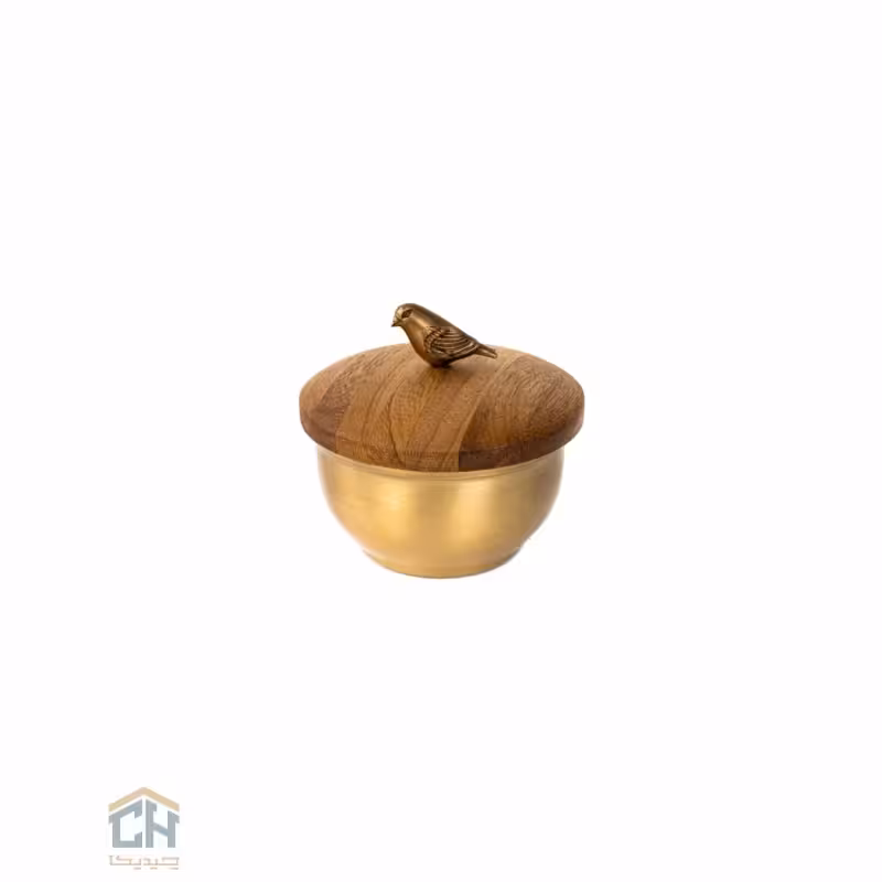 قندان چوب و برنج گلدکیش طرح WOOD مدل GK829407
