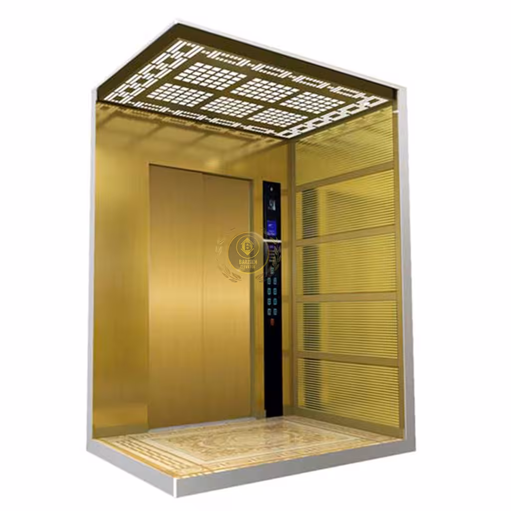 کابین آسانسور استیل طلایی کد 10301
