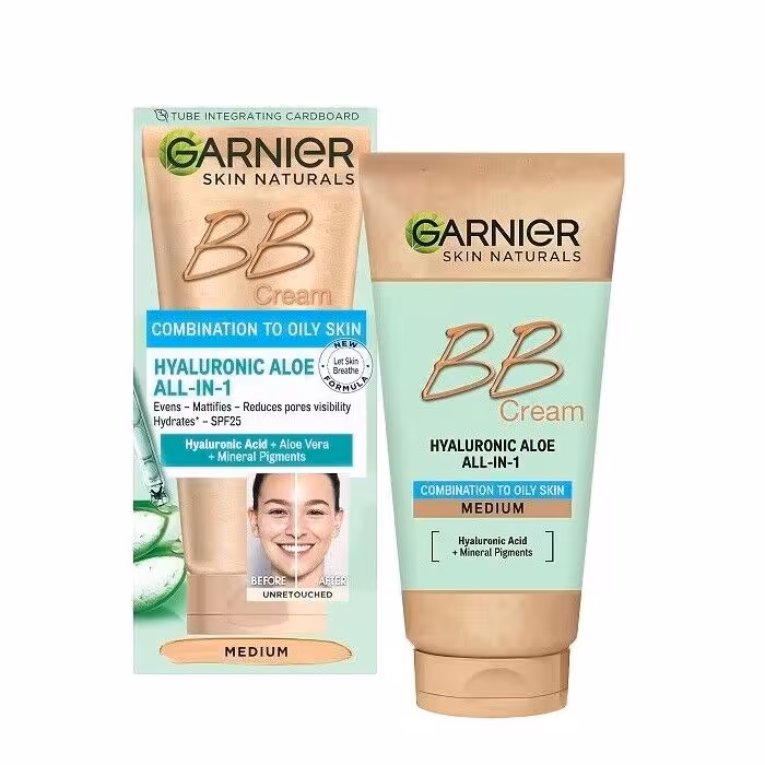 بی بی کرم گارنیر مدل ALL IN 1 مناسب انواع پوست رنگ متوسط حجم 50 میل