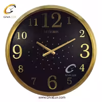 ساعت دیواری اورجینال آرتمیس آلیاژ فلزی طلایی| کد رفرنس 12217،  مدل: 2000Gold Black