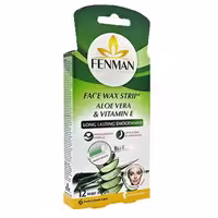 نوار موبر صورت 12 عددی فنمن عصاره آلوئه ورا | Fenman Face Wax Strips Aloe Vera &amp; Vitamin E