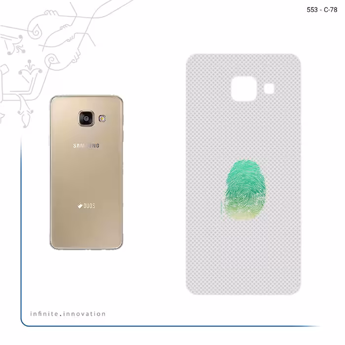 برچسب پوششی ماهوت مدل Minimal Fingerprint مناسب برای گوشی موبایل سامسونگ Galaxy A3 2016