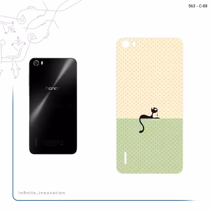 برچسب پوششی ماهوت مدل Minimal Internet Cat Icon مناسب برای گوشی موبایل آنر 6