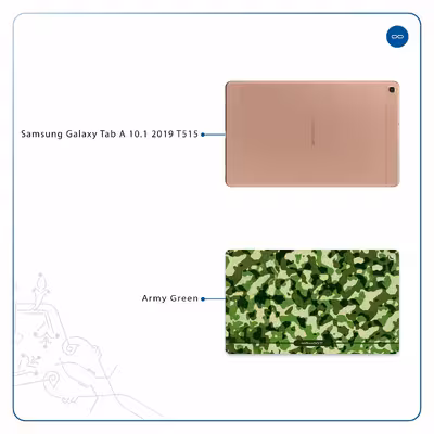 برچسب پوششی ماهوت مدل Army-Green-2 مناسب برای تبلت سامسونگ Galaxy Tab A 10.1 2019 T515