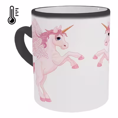 ماگ حرارتی مدل دسته قلبی طرح یونیکورن کد 15