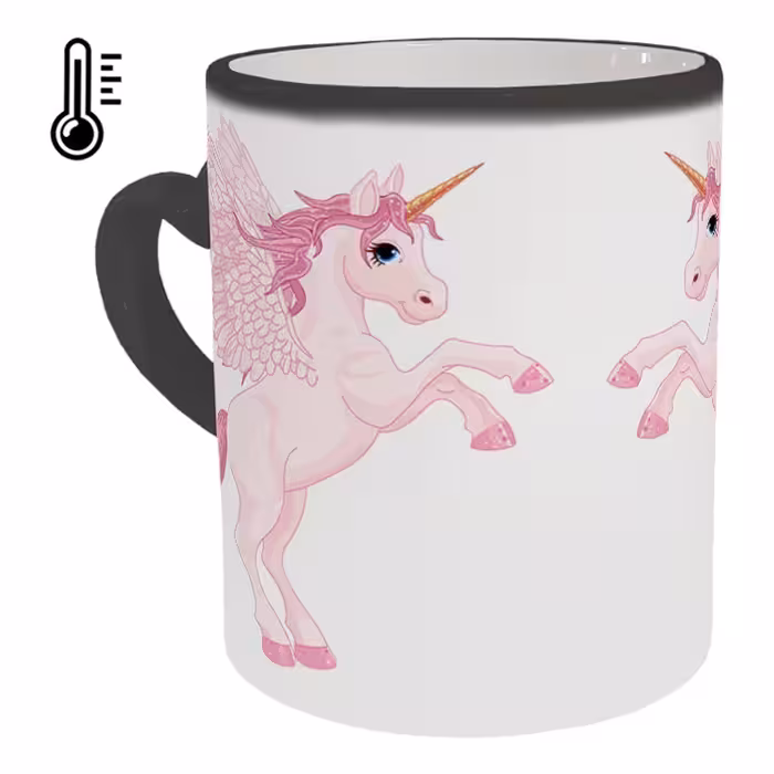 ماگ حرارتی مدل دسته قلبی طرح یونیکورن کد 15