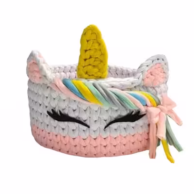 سبد قلاب بافی تریکو  مدل اسب شاخ دار