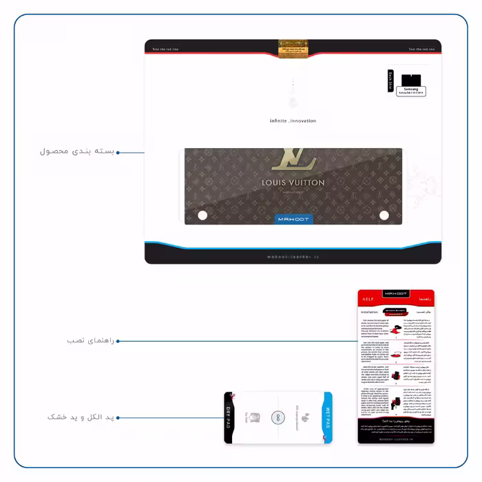 برچسب پوششی ماهوت مدل LOUIS-VUITTON-Logo مناسب برای تبلت سامسونگ Galaxy Tab S 10.5 2014 T805