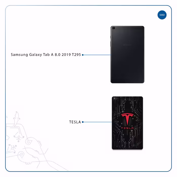 برچسب پوششی ماهوت مدل TESLA مناسب برای تبلت سامسونگ Galaxy Tab A 8.0 2019 T295