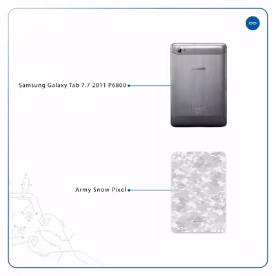 برچسب پوششی ماهوت مدل Army-Snow-Pixel مناسب برای تبلت سامسونگ Galaxy Tab 7.7 2011 P6800