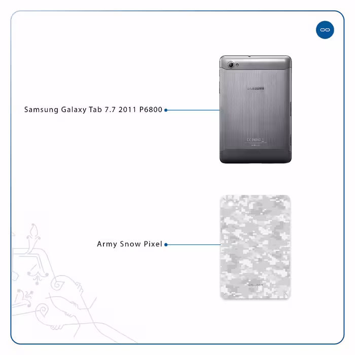 برچسب پوششی ماهوت مدل Army-Snow-Pixel مناسب برای تبلت سامسونگ Galaxy Tab 7.7 2011 P6800