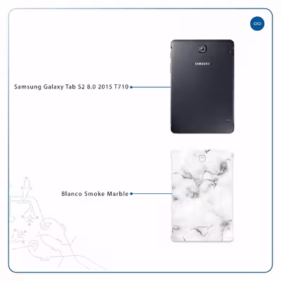 برچسب پوششی ماهوت مدل Blanco-Smoke-Marble مناسب برای تبلت سامسونگ Galaxy Tab S2 8.0 2015 T710