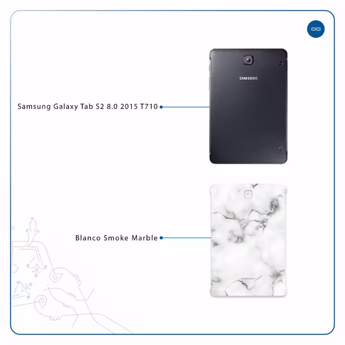 برچسب پوششی ماهوت مدل Blanco-Smoke-Marble مناسب برای تبلت سامسونگ Galaxy Tab S2 8.0 2015 T710