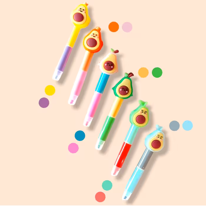 ماژیک علامت گذار طرح آواکادوو پاستلس بسته 6 عددی