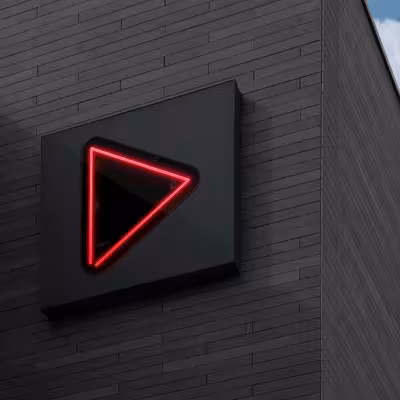 چراغ دیواری نئون دیزاین طرح Play-BL_RD