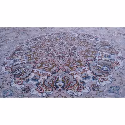 فرش ماشینی زمرد مشهد مدل سپهر زمینه طوسی