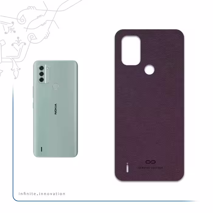 برچسب پوششی ماهوت مدل Purple-Leather مناسب برای گوشی موبایل نوکیا C31
