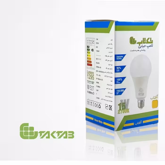 لامپ فوق کم مصرف اس ام دی 15 وات تک تاب مدل حبابی کد ka015 پایه E27 مجموعه 10 عددی