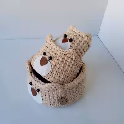 ارگانایزرکودک طرح خرسی مدل تریکو کد BEAR-02 مجوعه 3 عددی