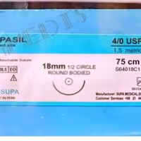 نخ و سوزن جراحی سیلک 4/0 راندسوزن 18 (غیر قابل جذب طبیعی) (بسته 36 عددی)