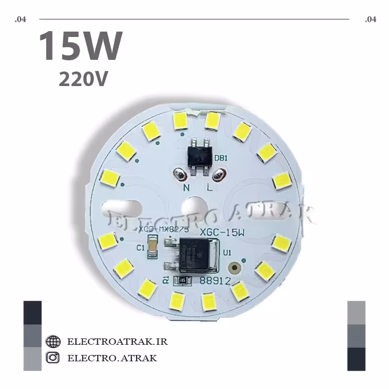 ال ای دی 15 وات سفید 220 ولت DOB قطر 45 میلیمتر