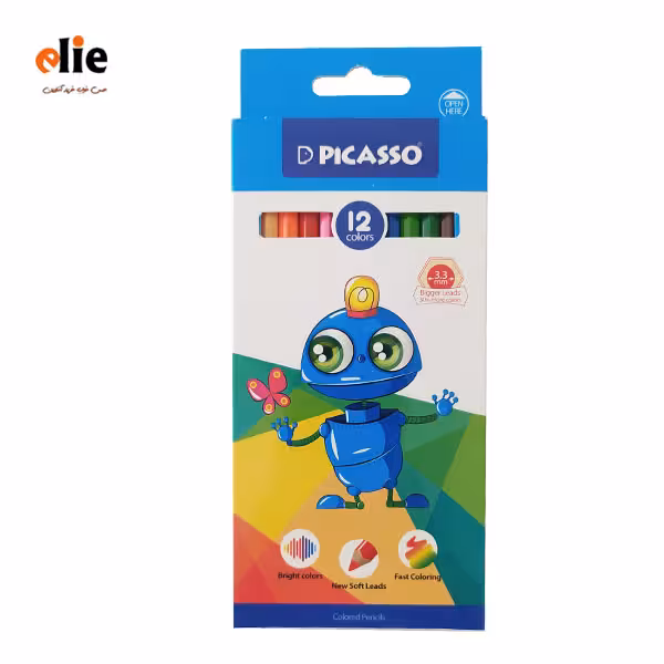 مداد رنگی 12 رنگ پیکاسو طرح آدم آهنی