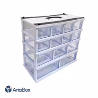 کشو ابزار و قطعات 13 کشو میکس 4 طبقه سفید قنادپلاست مدل MIX3