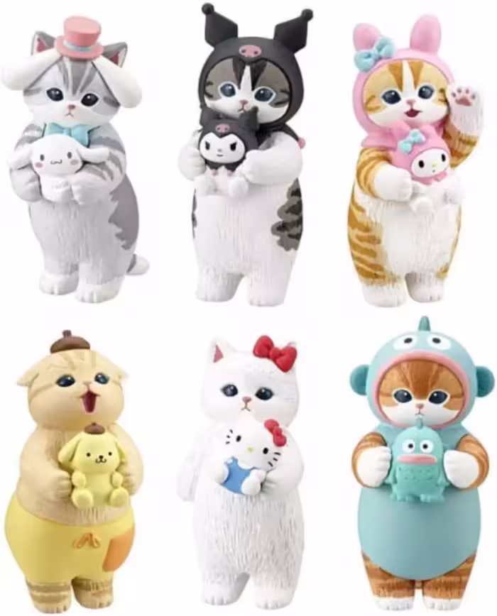 فیگور گربه ها Cats طرح کرومی و ملودی مجموعه 6 عددی