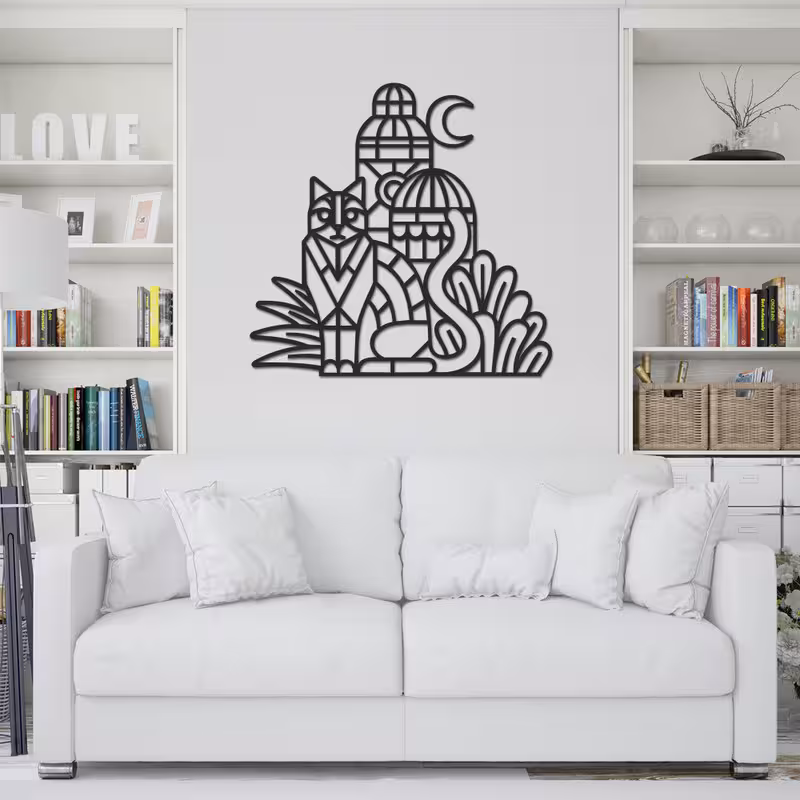 استیکر چوبی طرح گربه کد 007