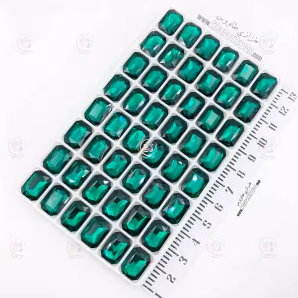 سنگ مستطیل لب گرد 10 در 14 ( سبز ) ورق 48 عددی