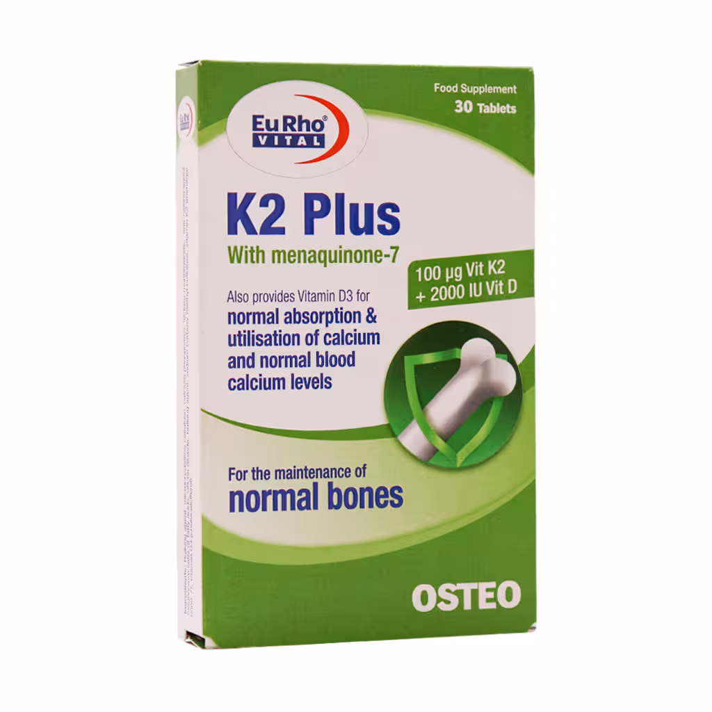 قرص کا2 پلاس یوروویتال 30 عددی EURHOVITAL K2 PLUS