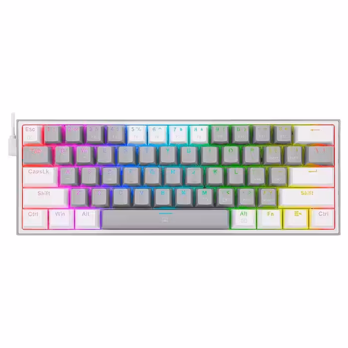 کیبورد ردراگون Keyboard Redragon K617 Gray and White Red SW