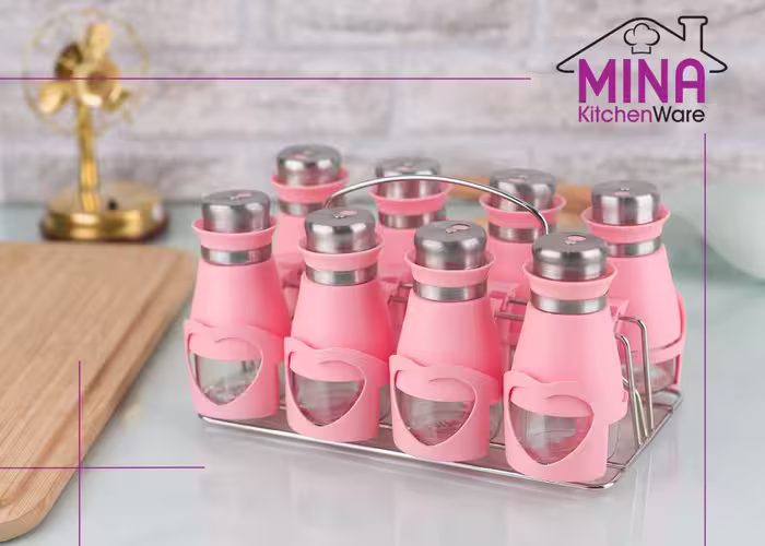 ادویه 8 رومیزی رومینا شنل دار کد 808 مینا کیچن ویر