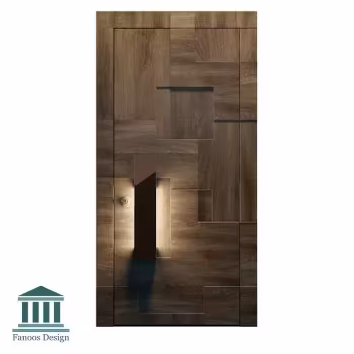 درب ورودی لابی چوبی ساده طرج پازل کد 1099