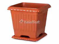 گلدان مربع پلاستیکی با زیرگلدانی کد 509