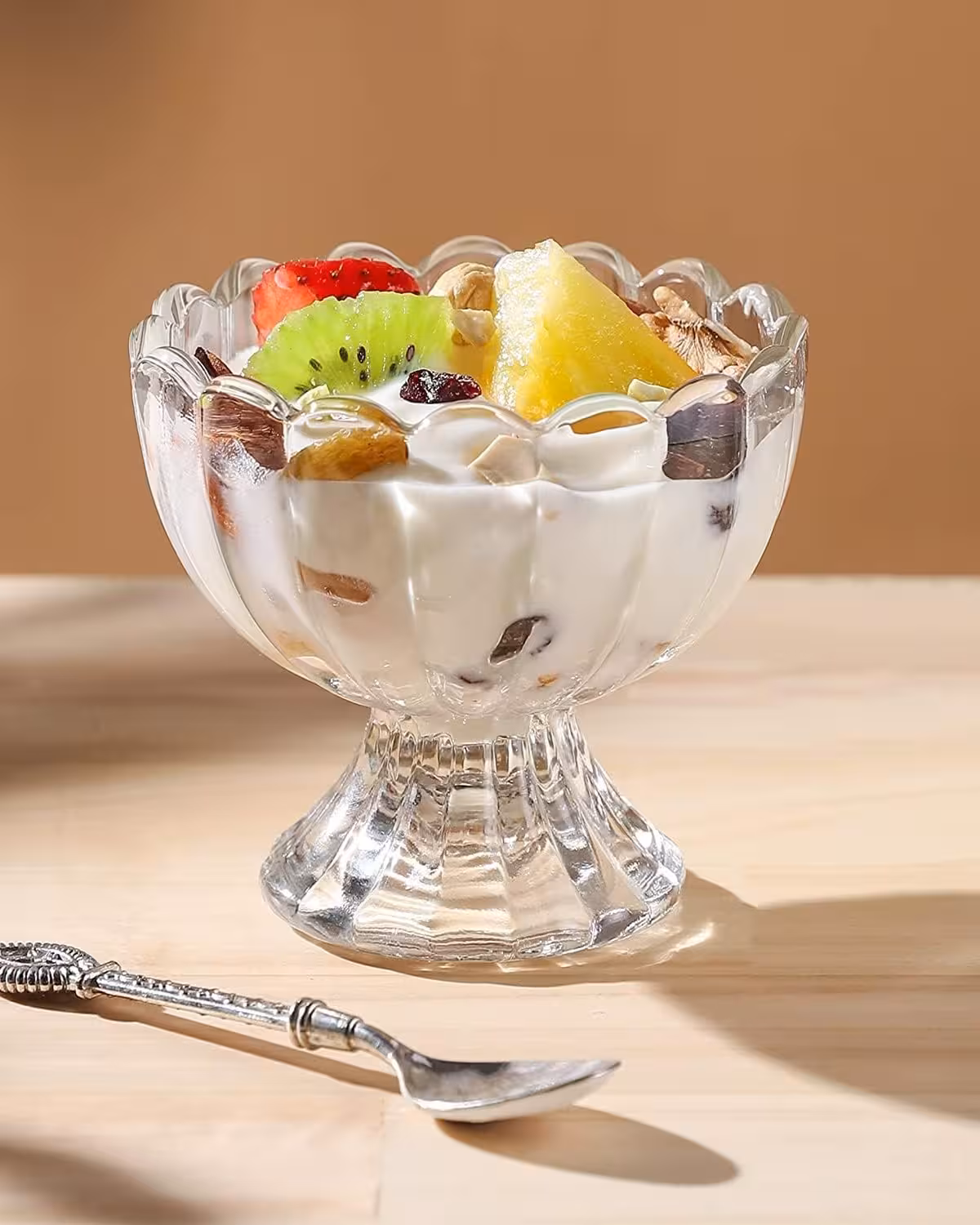 بستنی و دسرخوری طرح گل دلی گلس deli glass