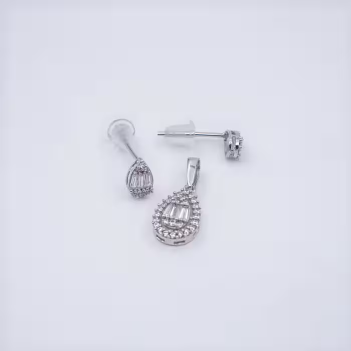 نیم ست نگین دار طلا